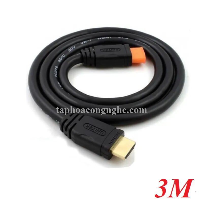 Unitek 98542 Y-C139M chuẩn 1.4 dây tròn 3M 4k Màu Đen Cáp Hdmi chống nhiễu 30098542